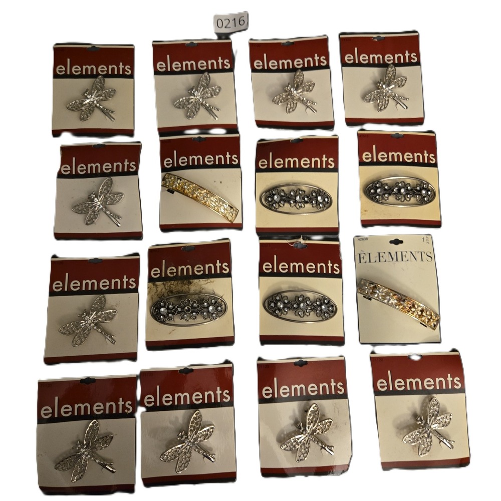 Vintage ELEMENTS Hair Accessories- Hair Clips Various‎ Kinds- New In Package